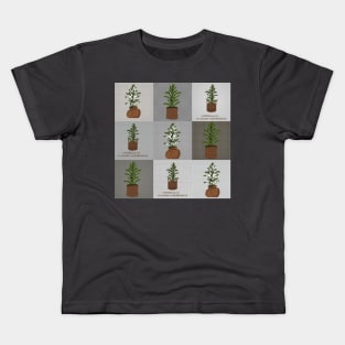 Christmas Pattern Tree And Snow Kids T-Shirt